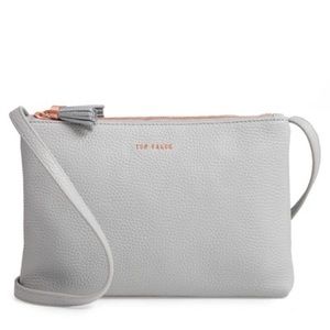Maceyy Double Zip Leather Crossbody Bag